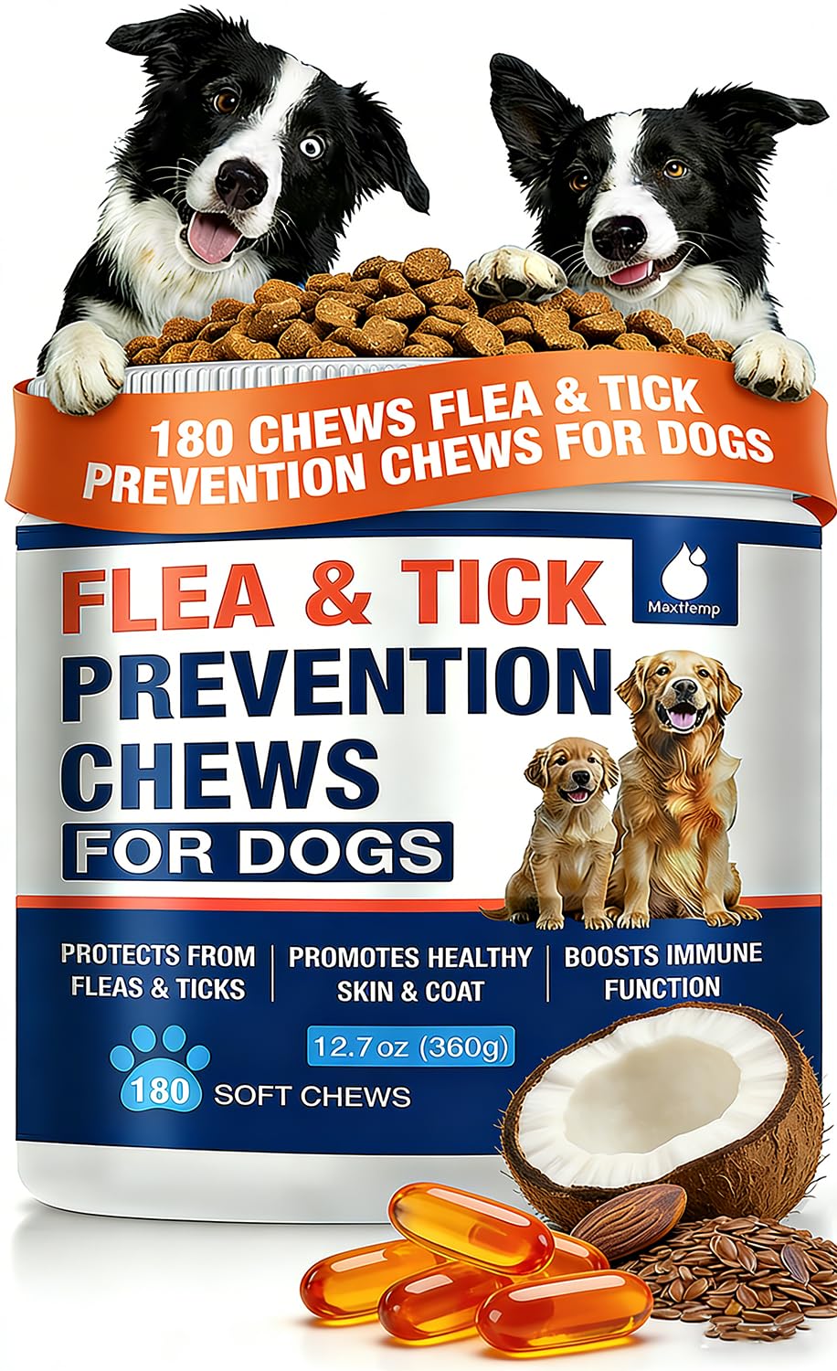 Natural Flea and Tick Prevention for Dogs Chewables R377