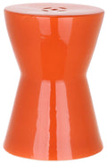 Orange Ceramic Garden Stool G210560