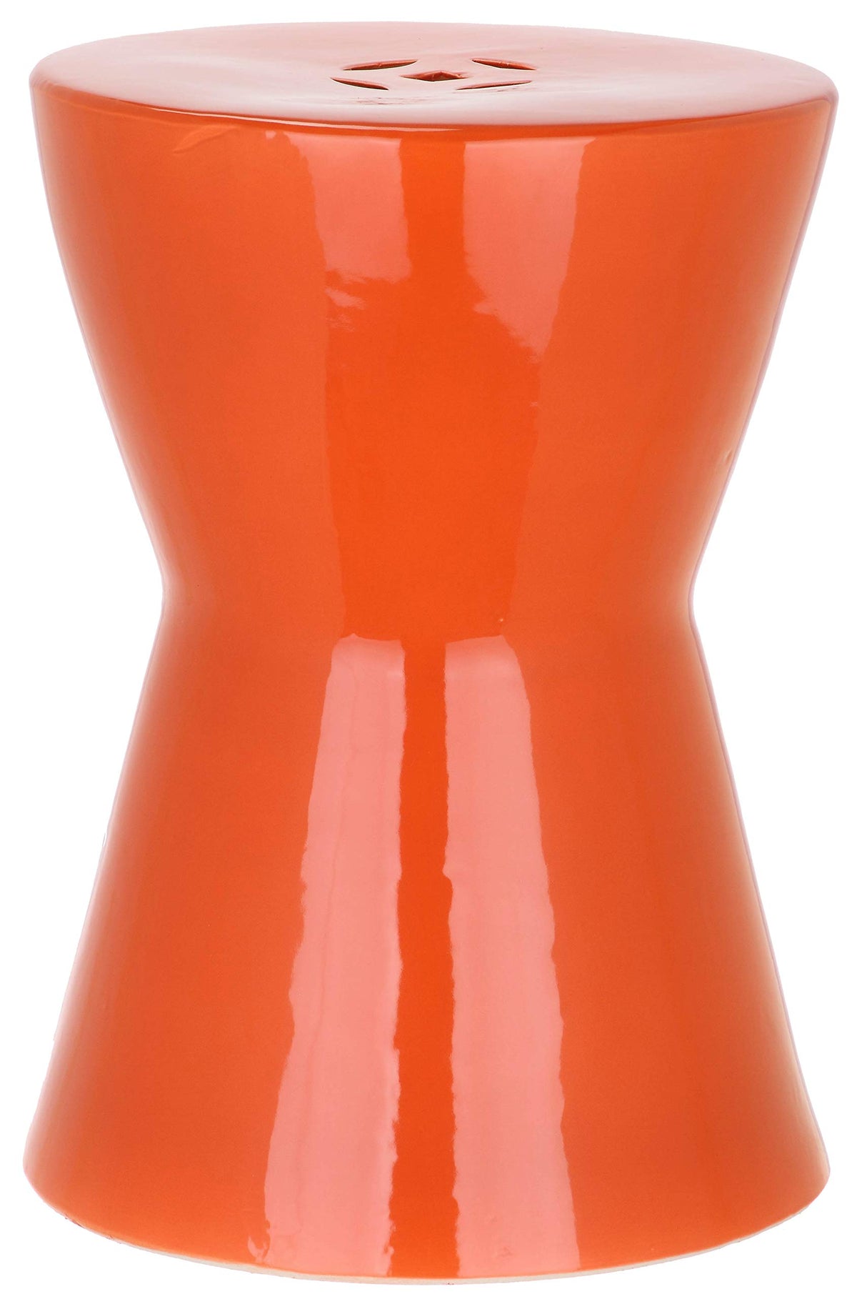 Orange Ceramic Garden Stool G210560