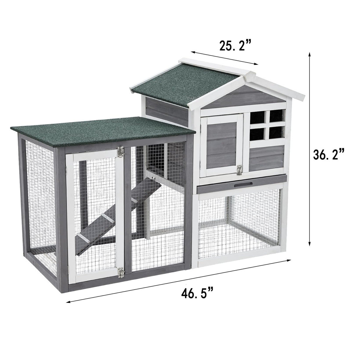 2-Story Wooden Bunny Hutch with Tray G53757