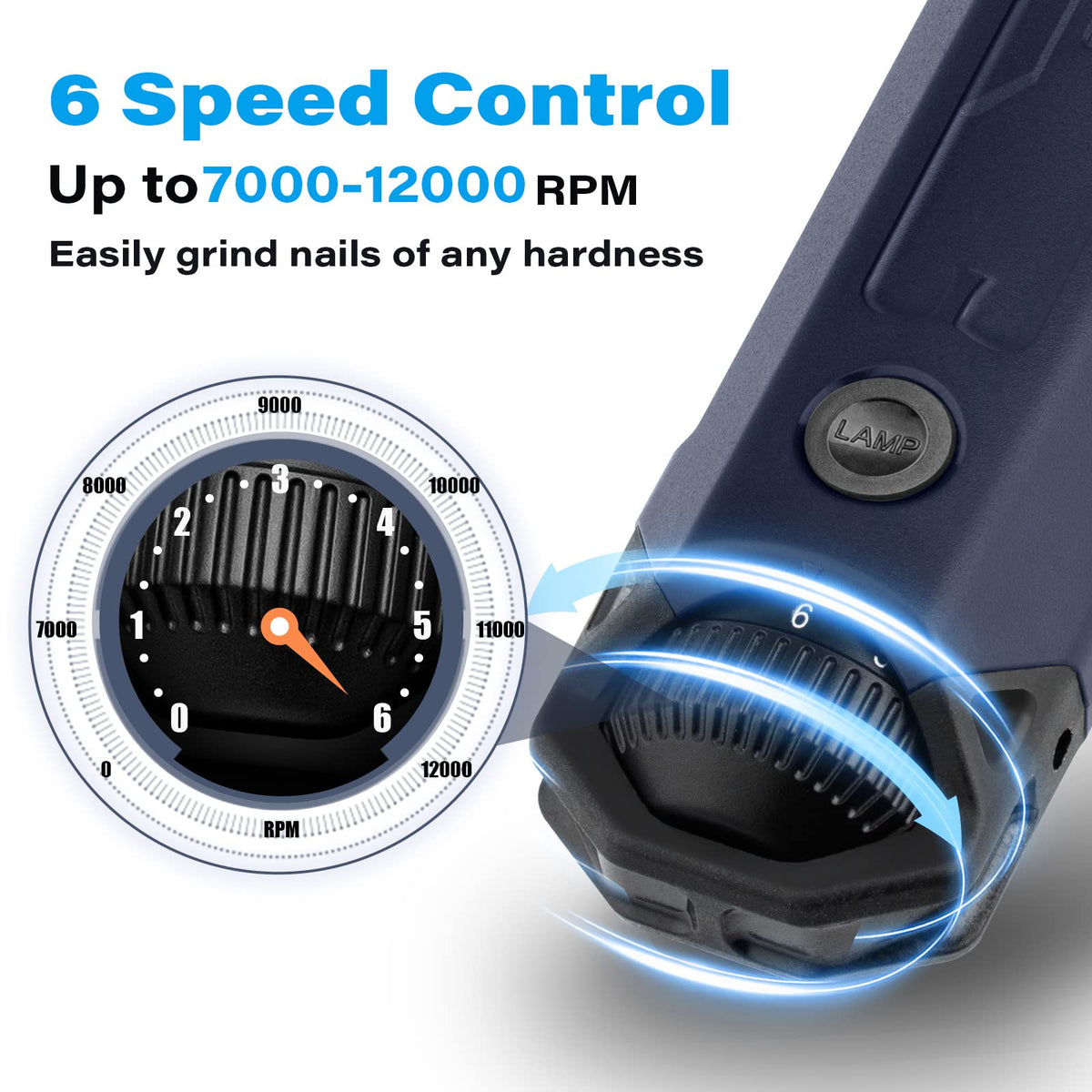 6-Speed Rechargeable Electric Dog Nail Grinder N54823