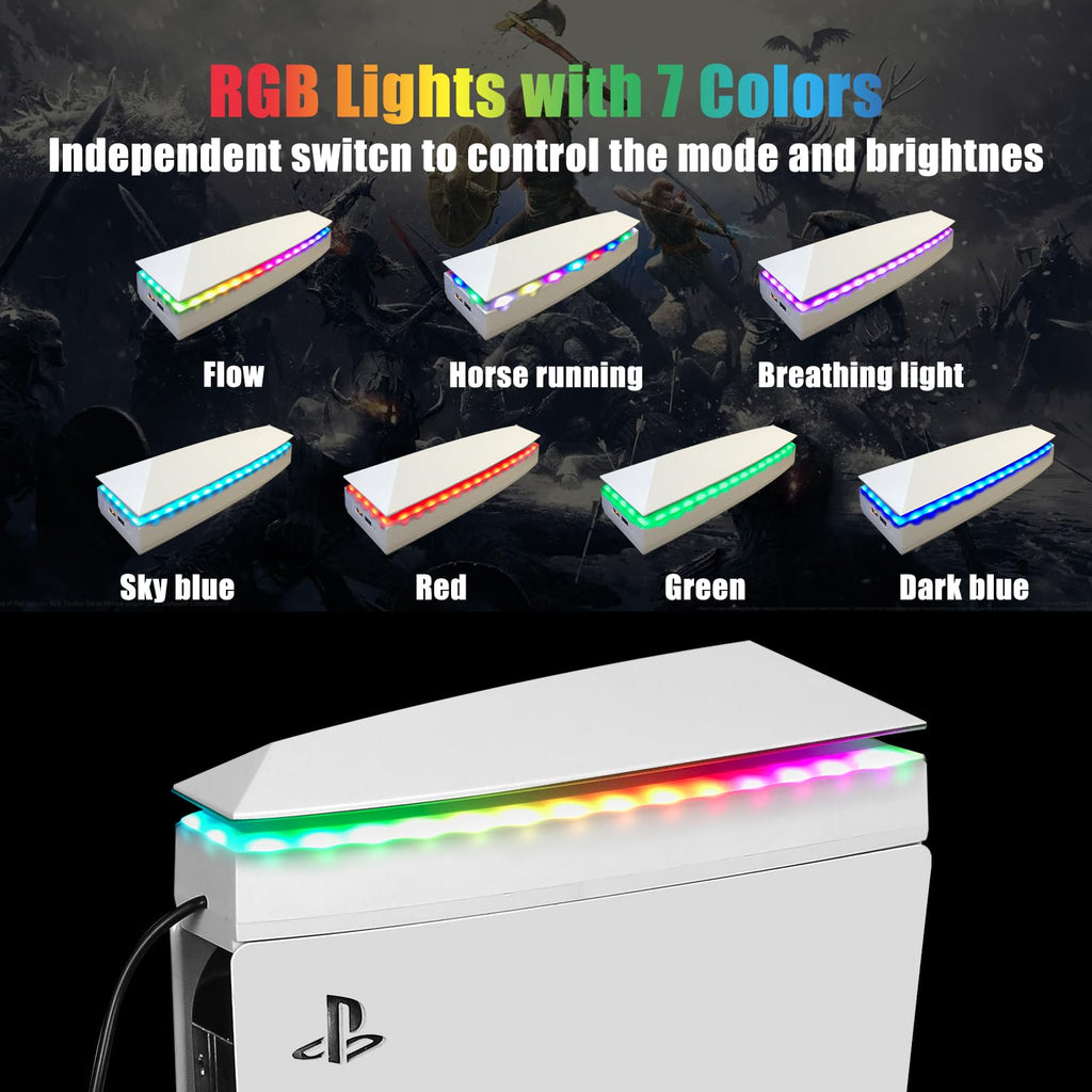 Console Cooling Fan with Dust Cover Colorful LED Light S619