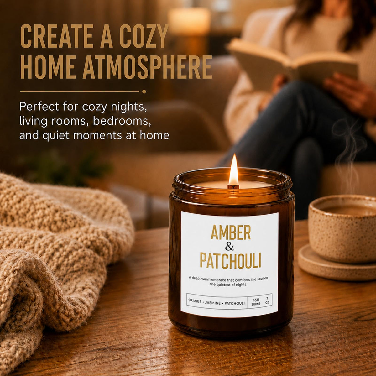 4 Pack Scented Candle Set with Wooden Wick B3077