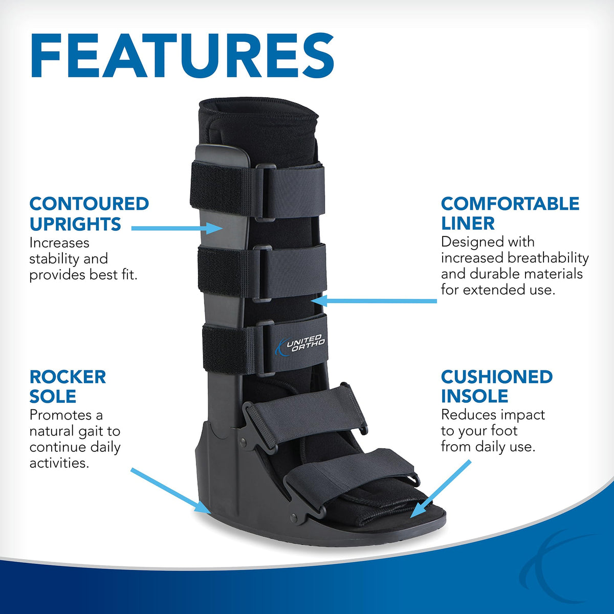 Large Black Cam Walker Boot F589635