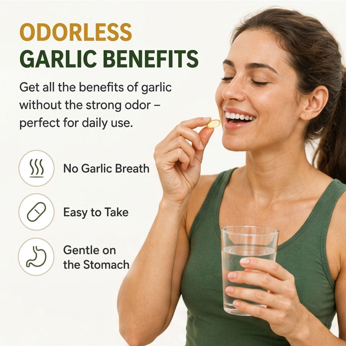 Odorless Aged Garlic Extract Supplement, 300 Softgels N73674