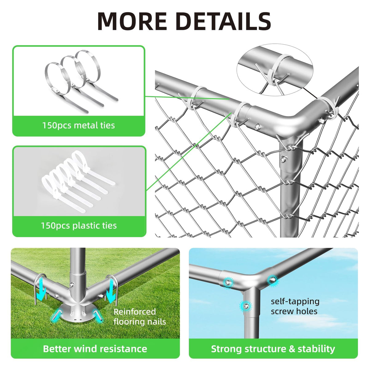 10x10 ft Heavy Duty Outdoor Dog Kennel F571