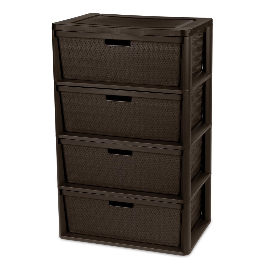 Brown 4 Drawer Plastic Storage Organizer J3785
