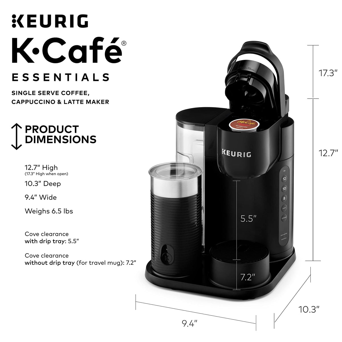 Single Serve Coffee, Latte and Cappuccino Maker, Black O260