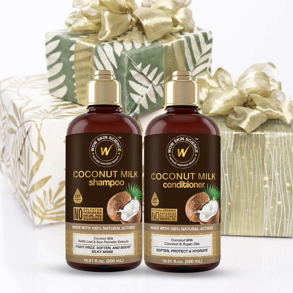Coconut Milk Shampoo and Conditioner Set Paraben Sulfate Free E354