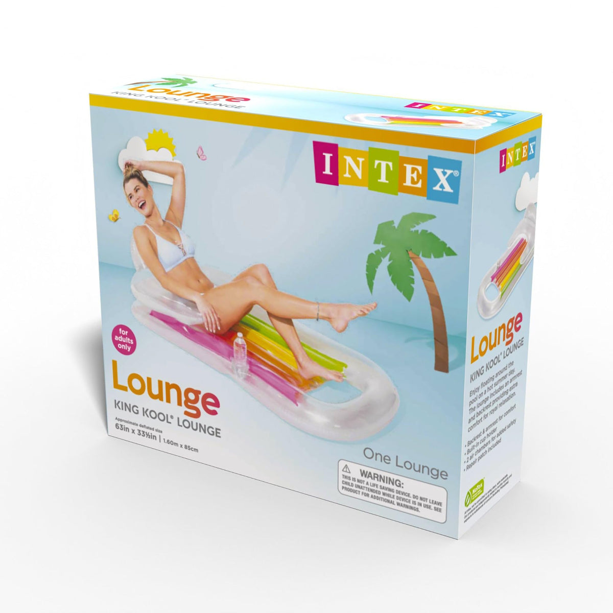 Inflatable Lounge Blue & Pearlescent Silver 2 Pack B5734