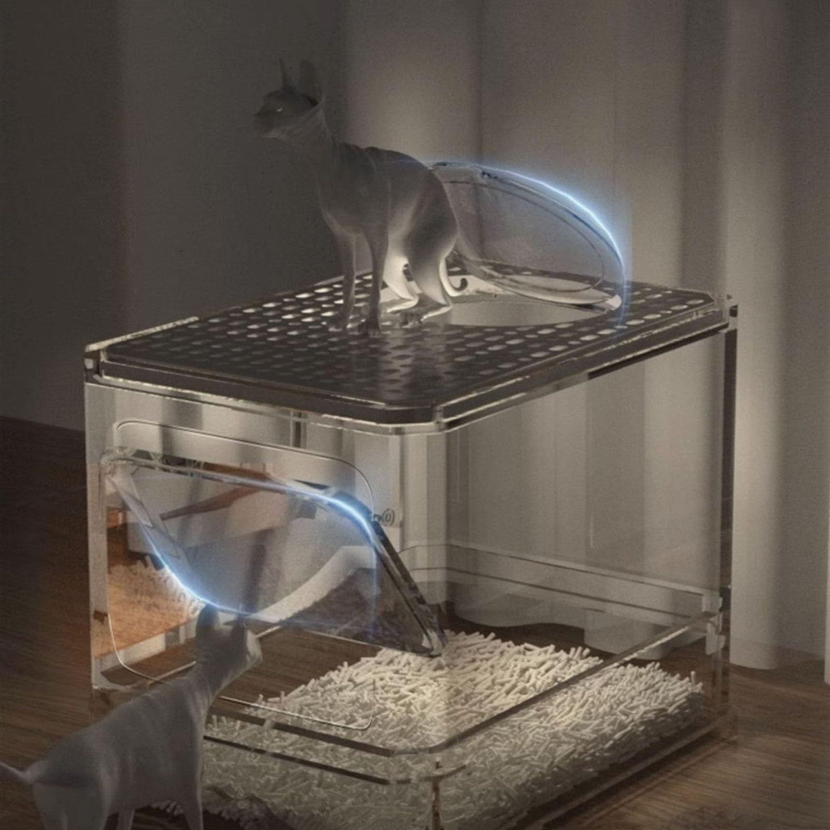 Foldable Cat Litter Box with Lid and Shovel N797057