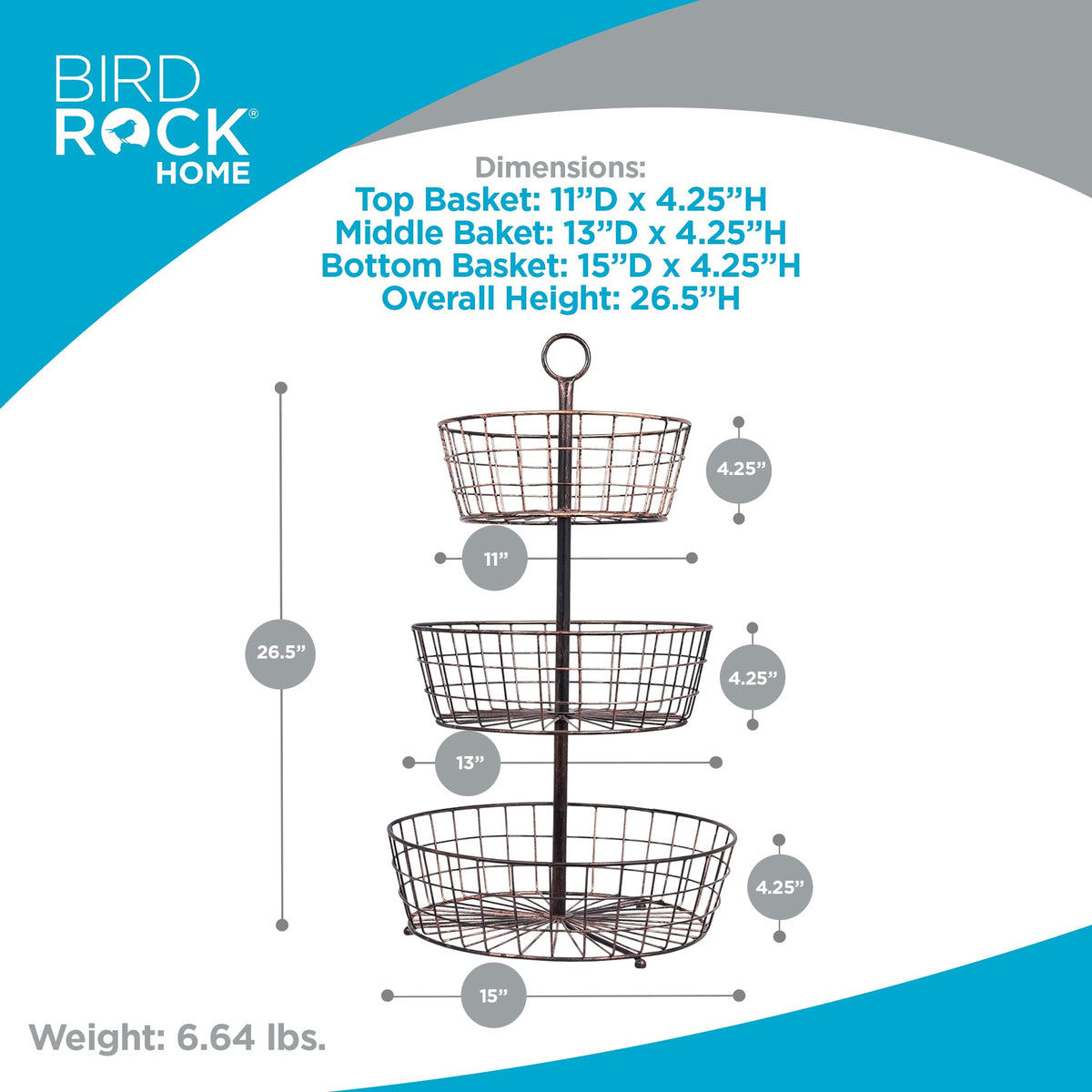 3 Tier Wire Fruit Basket C773597