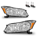 Headlights Assembly for 2008-2012 Honda Accord 4Dr Chrome Housing P91707