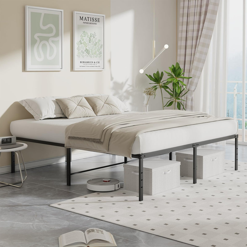 Queen 18 Inch Metal Platform Bed Frame O954162