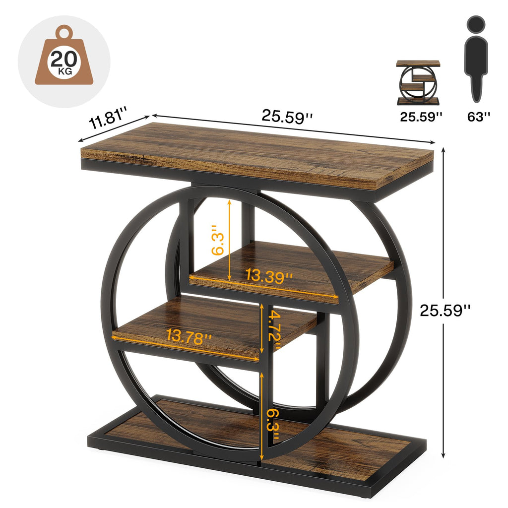 4-Tier Narrow Side Table with Storage Shelves V871963