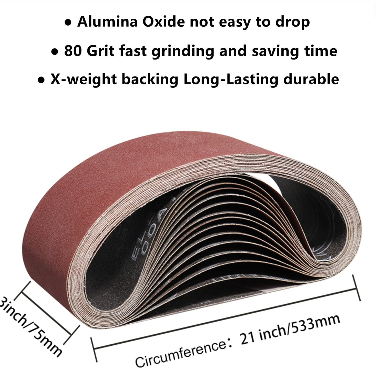 80 Grit 4x36 Inch Sanding Belts W319