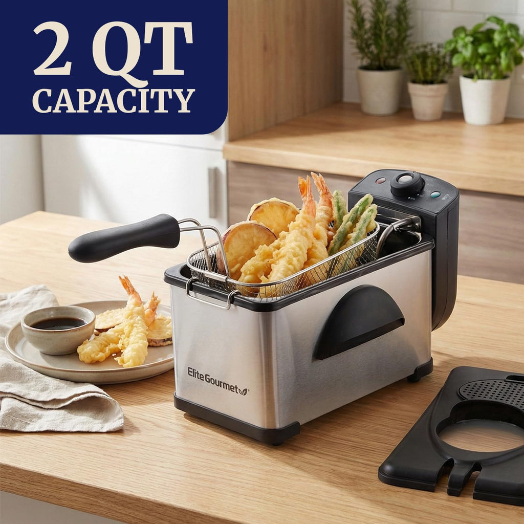 2Qt Immersion Deep Fryer with Removable Basket Y2421