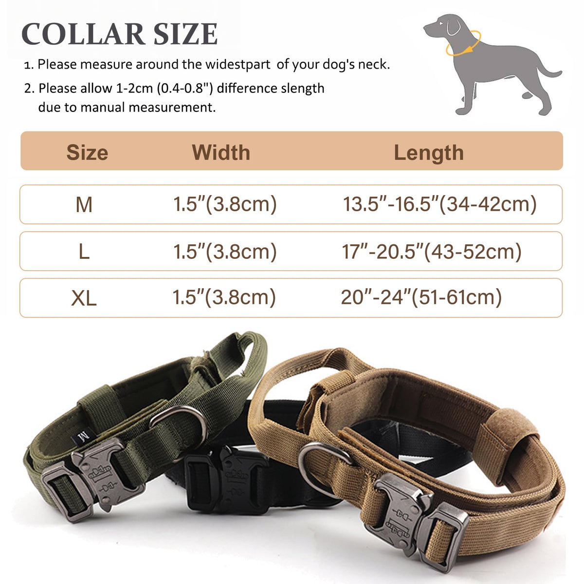 Adjustable Nylon Tactical Dog Collar N373678