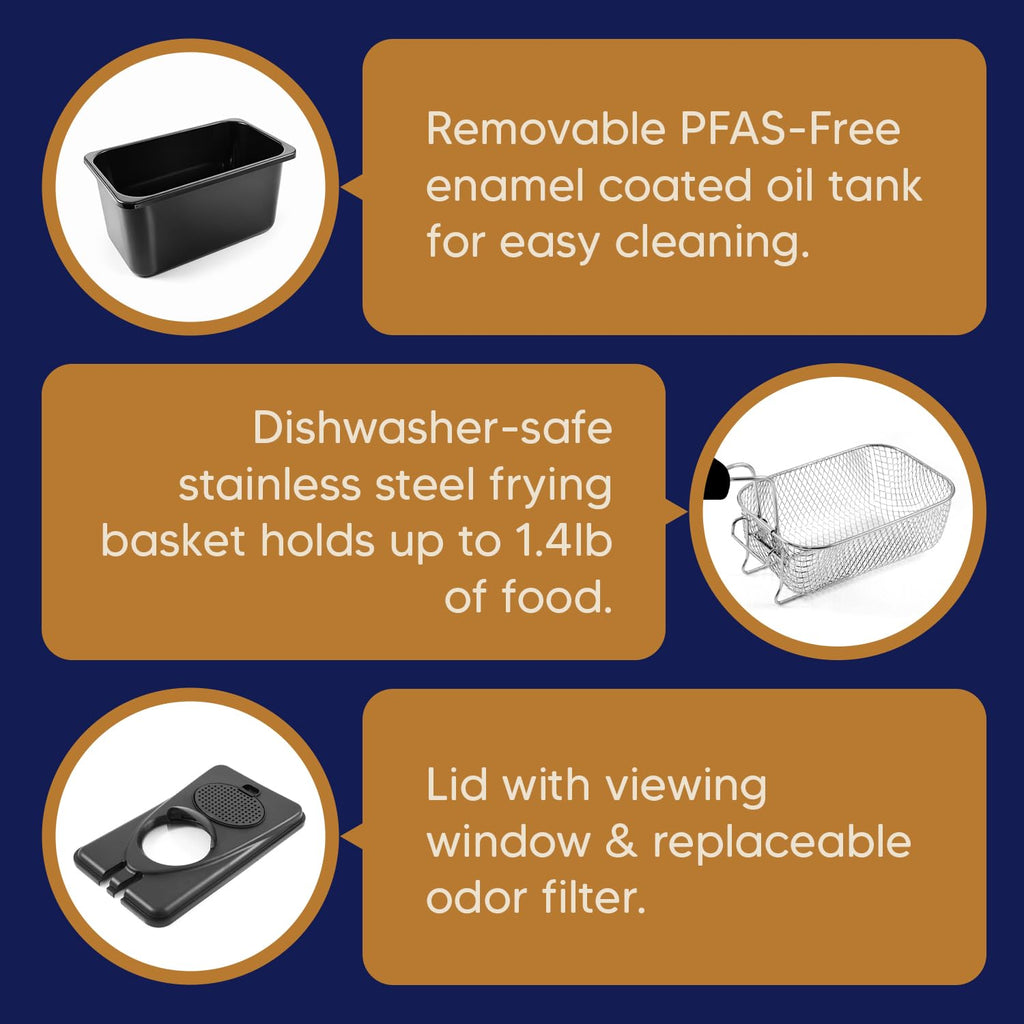 2Qt Immersion Deep Fryer with Removable Basket Y2421