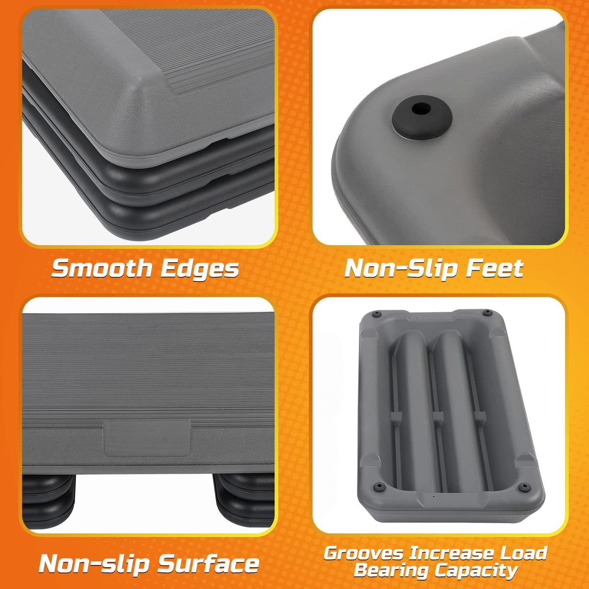 28.5'' Exercise Aerobic Step Platform with 4 Risers U790