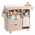 Beige Baby Changing Table Dresser with Drawers U864