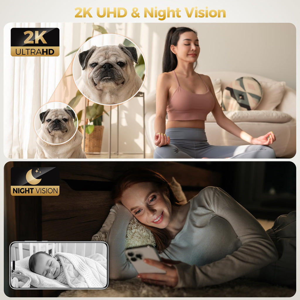 2K Indoor Security Camera 4-Pack with Night Vision F6114