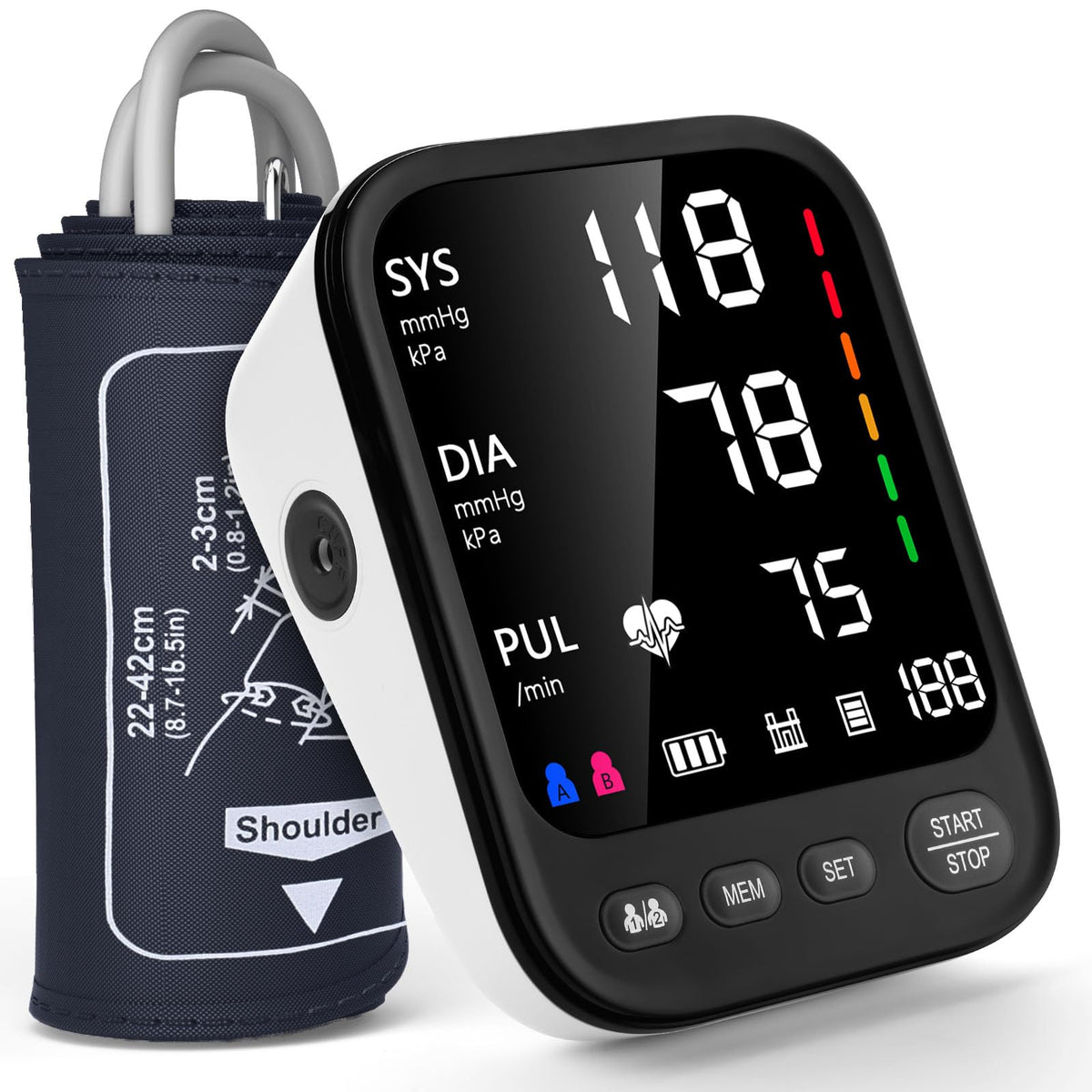 Automatic Upper Arm Blood Pressure Monitor with Adjustable Large Cuff J843815