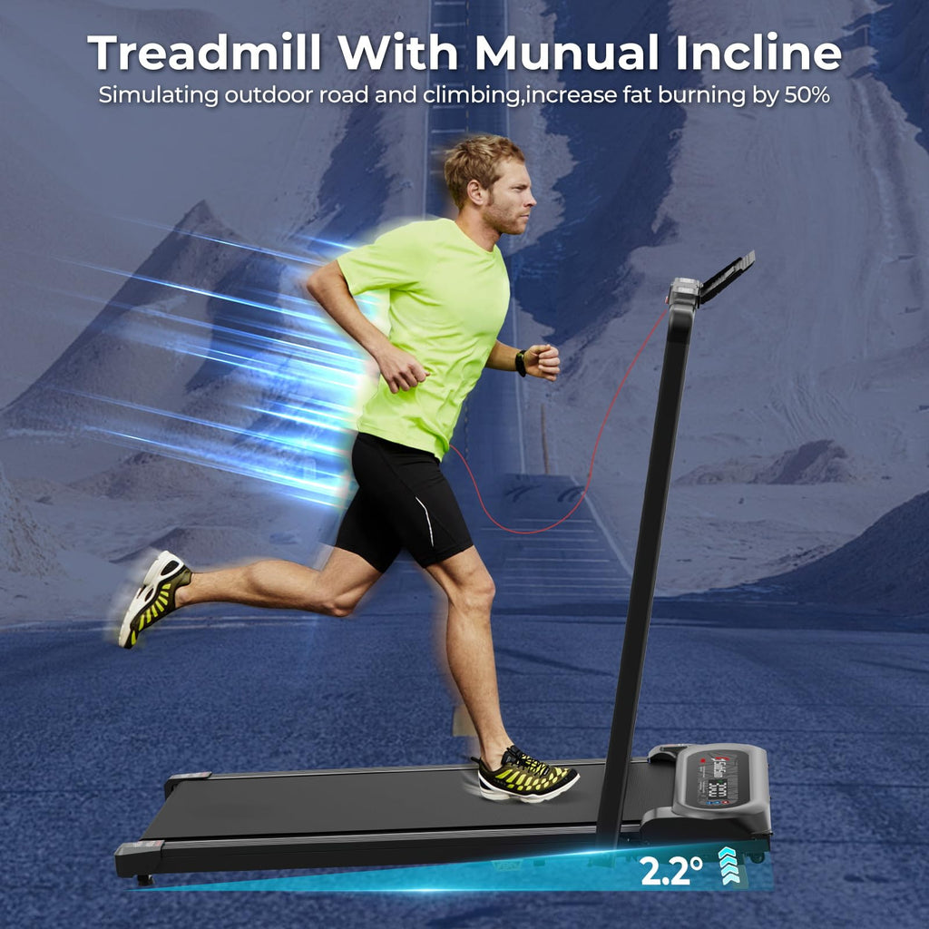 2 in 1 Folding Treadmill with Handle Bar U72708