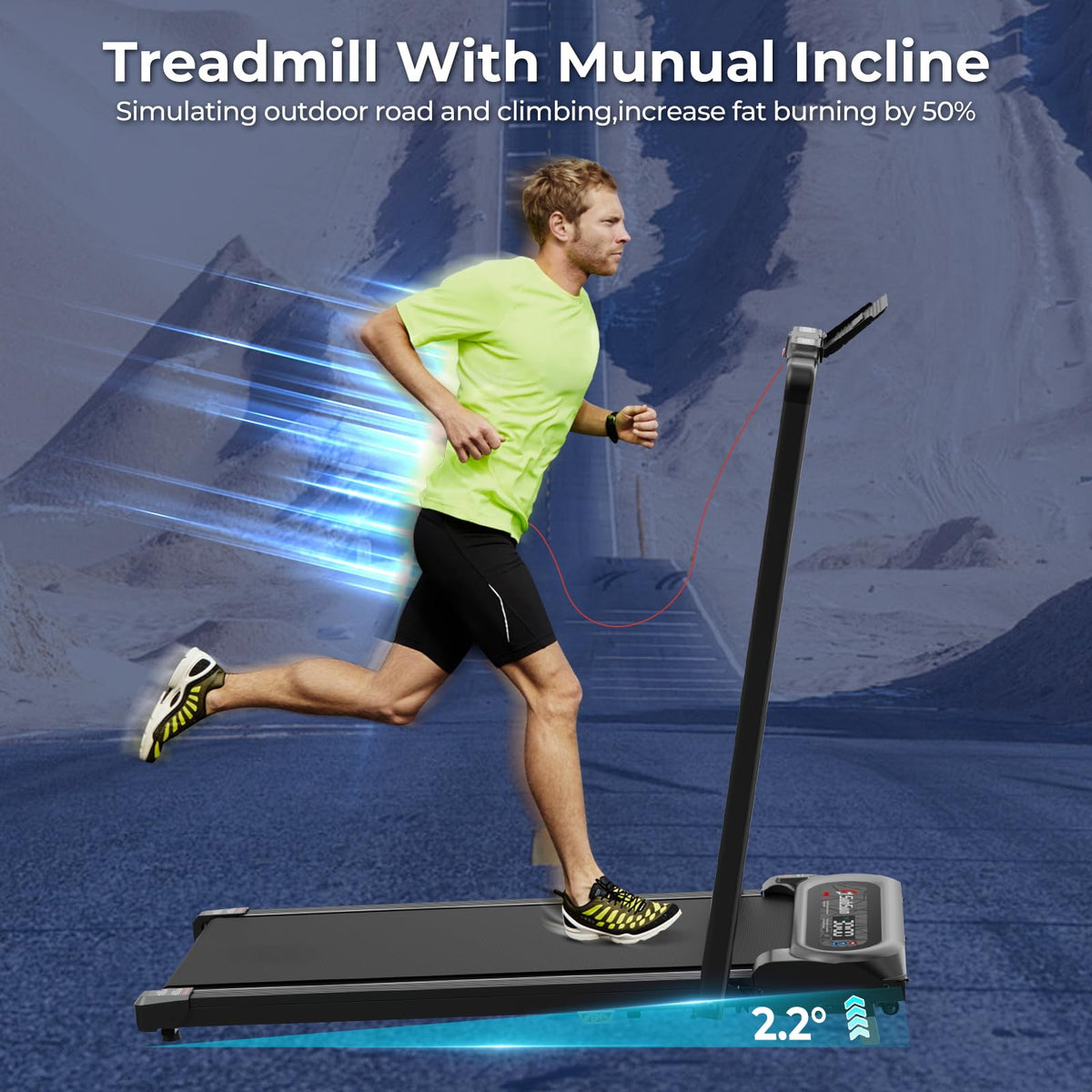 2 in 1 Folding Treadmill with Handle Bar U72708