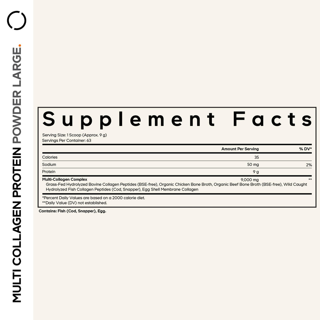 Unflavored Multi Collagen Protein Powder Peptides 20 Oz X61556