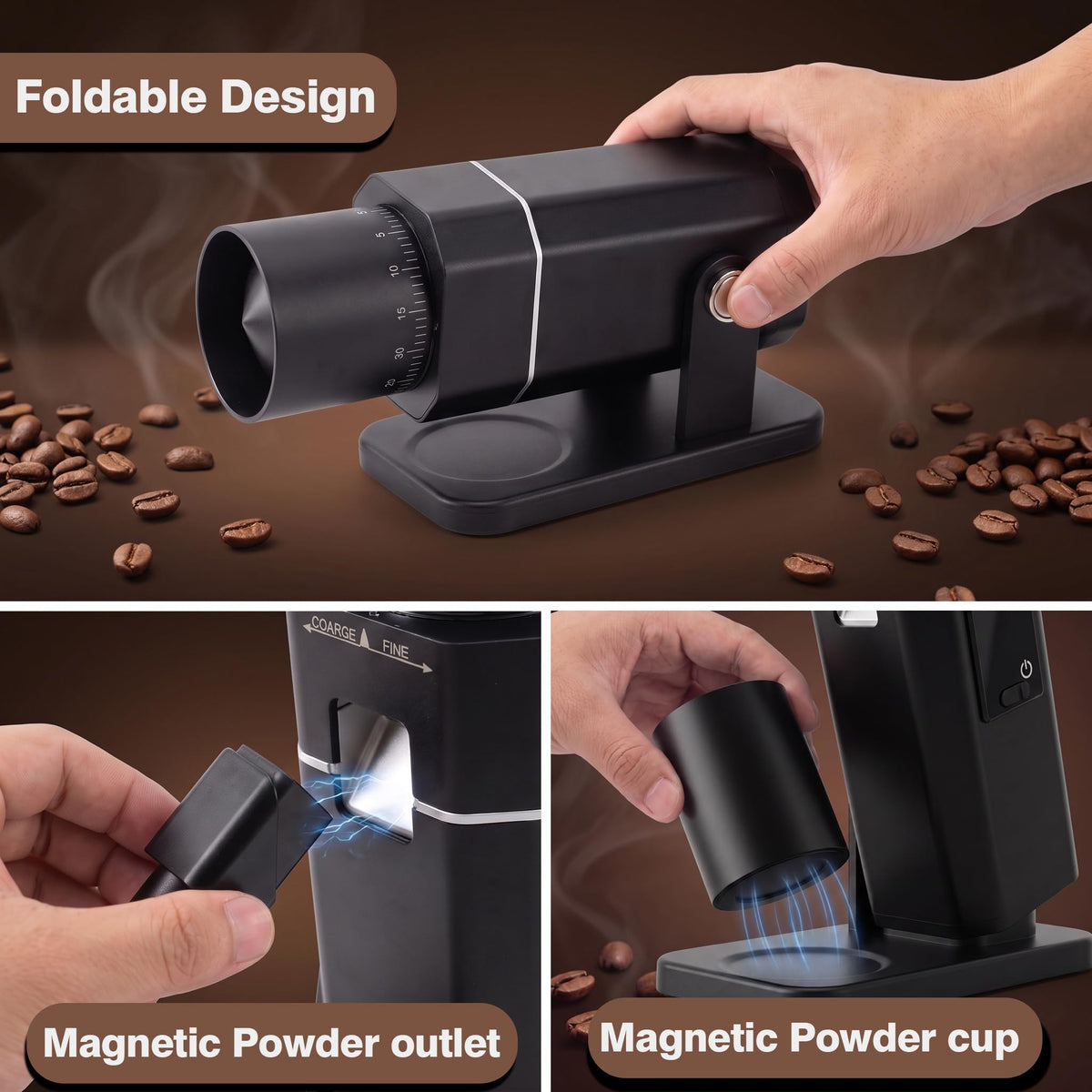 Electric Burr Coffee Grinder with 75 Settings I186