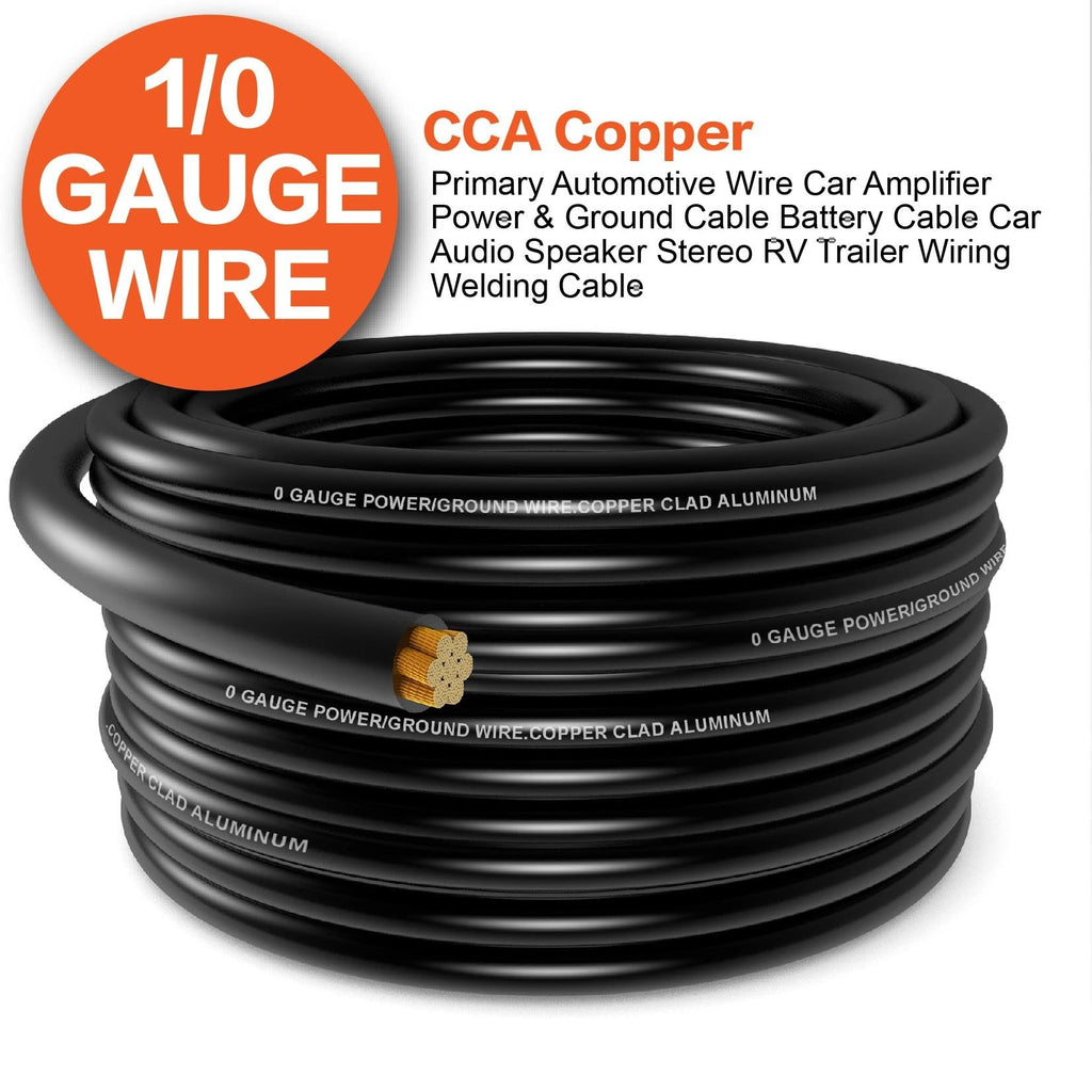 1/0 Gauge Battery Cable Kit 40ft Red/Black CCA Wire P348
