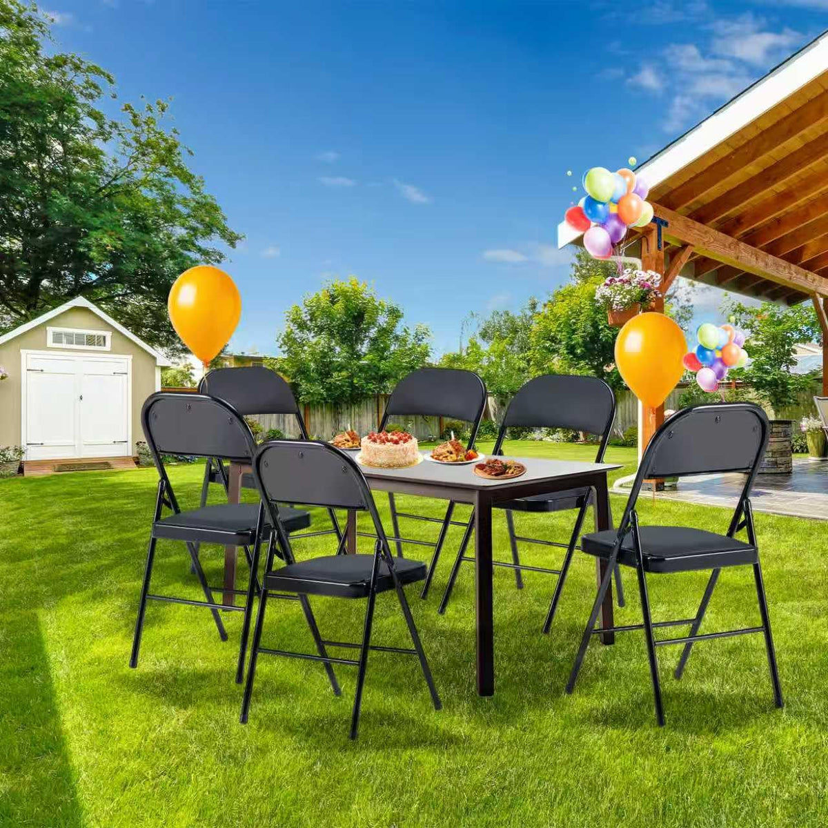 10 Pack Folding Chairs with Cushion R59839