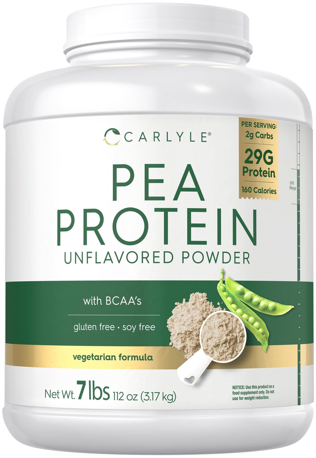 Pea Protein Isolate Powder 7lb Unflavored K51789