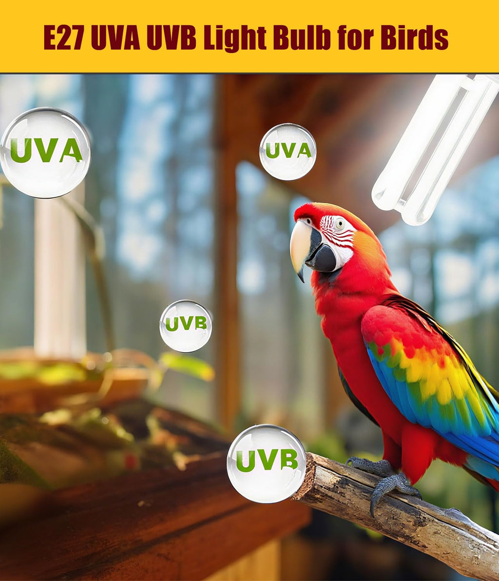 Bird Cage Light Fixture Combo Kit with 2.4 UVB UVA 20W Compact Fluorescent Bulb A4064
