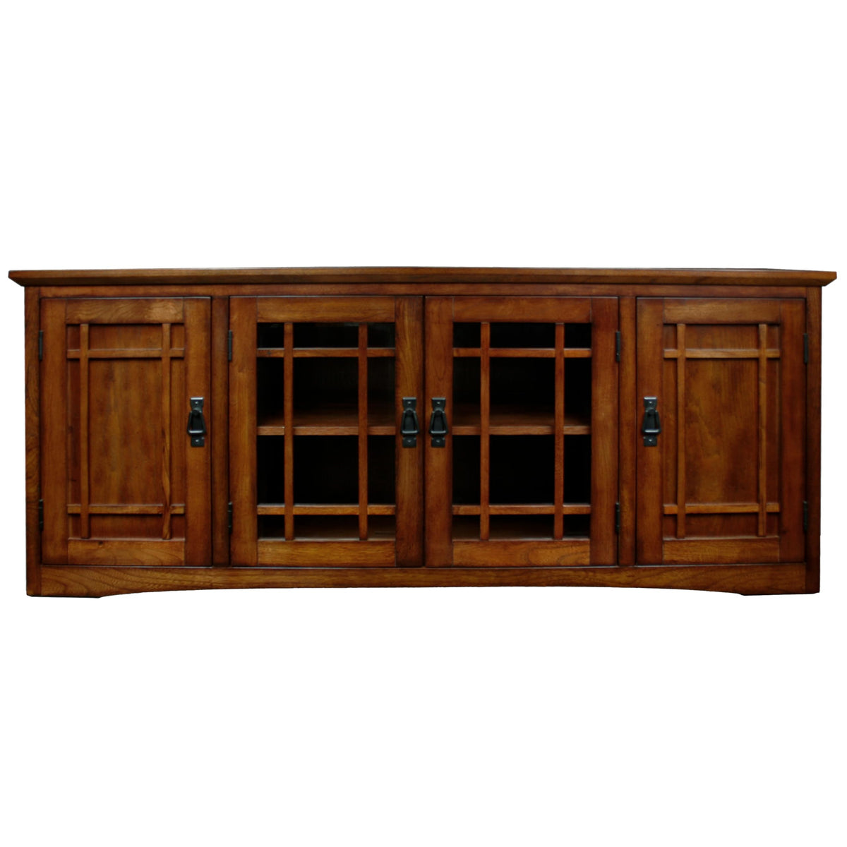 Solid Wood Mission Oak Four Door TV Stand Z34366