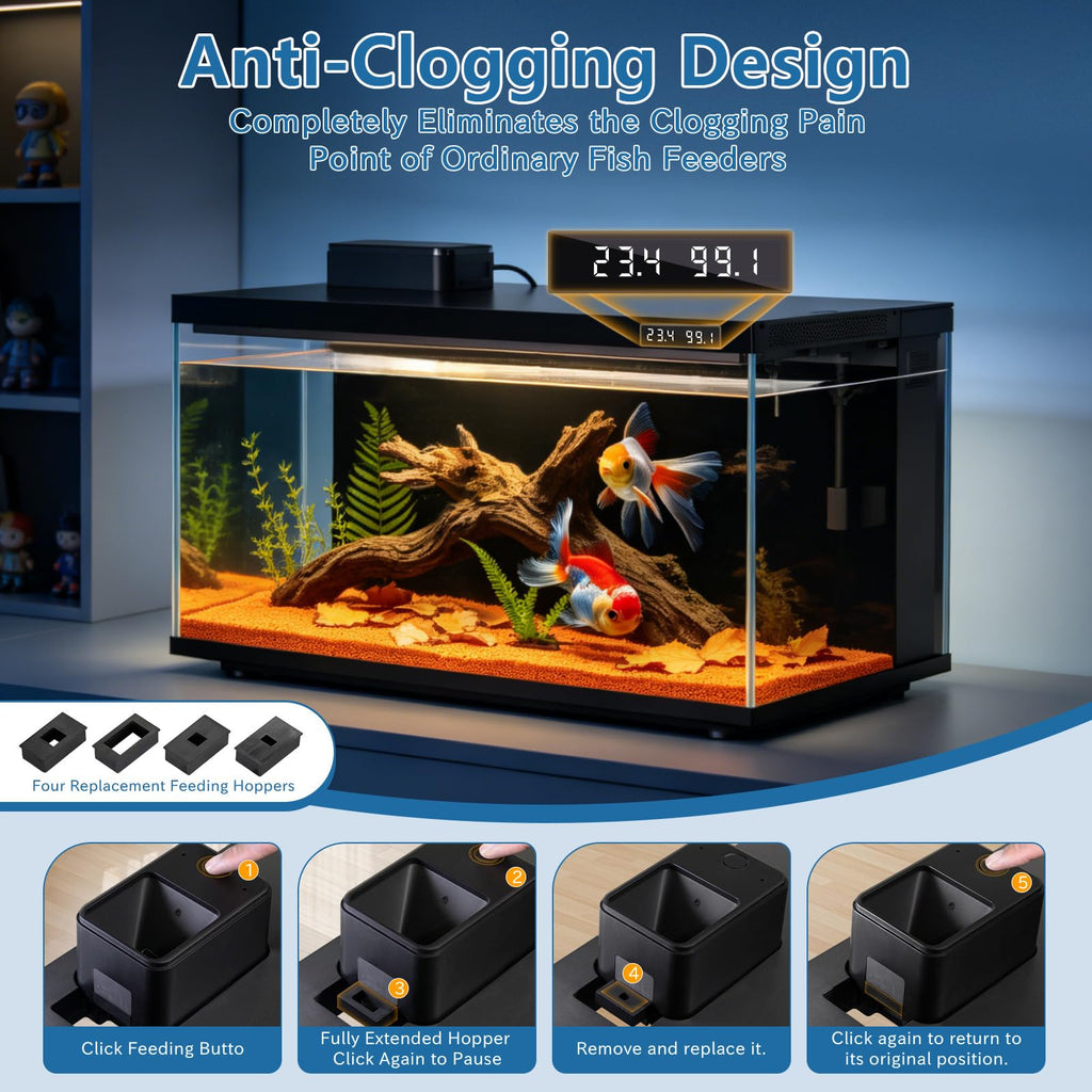 10 Gallon Smart Fish Aquarium Kit with Pump Filtration LED Lighting J670706