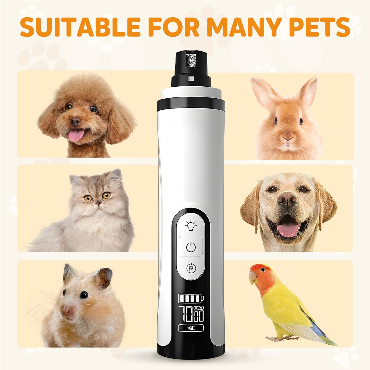 Rechargeable Portable Electric Pet Nail Grinder S39353