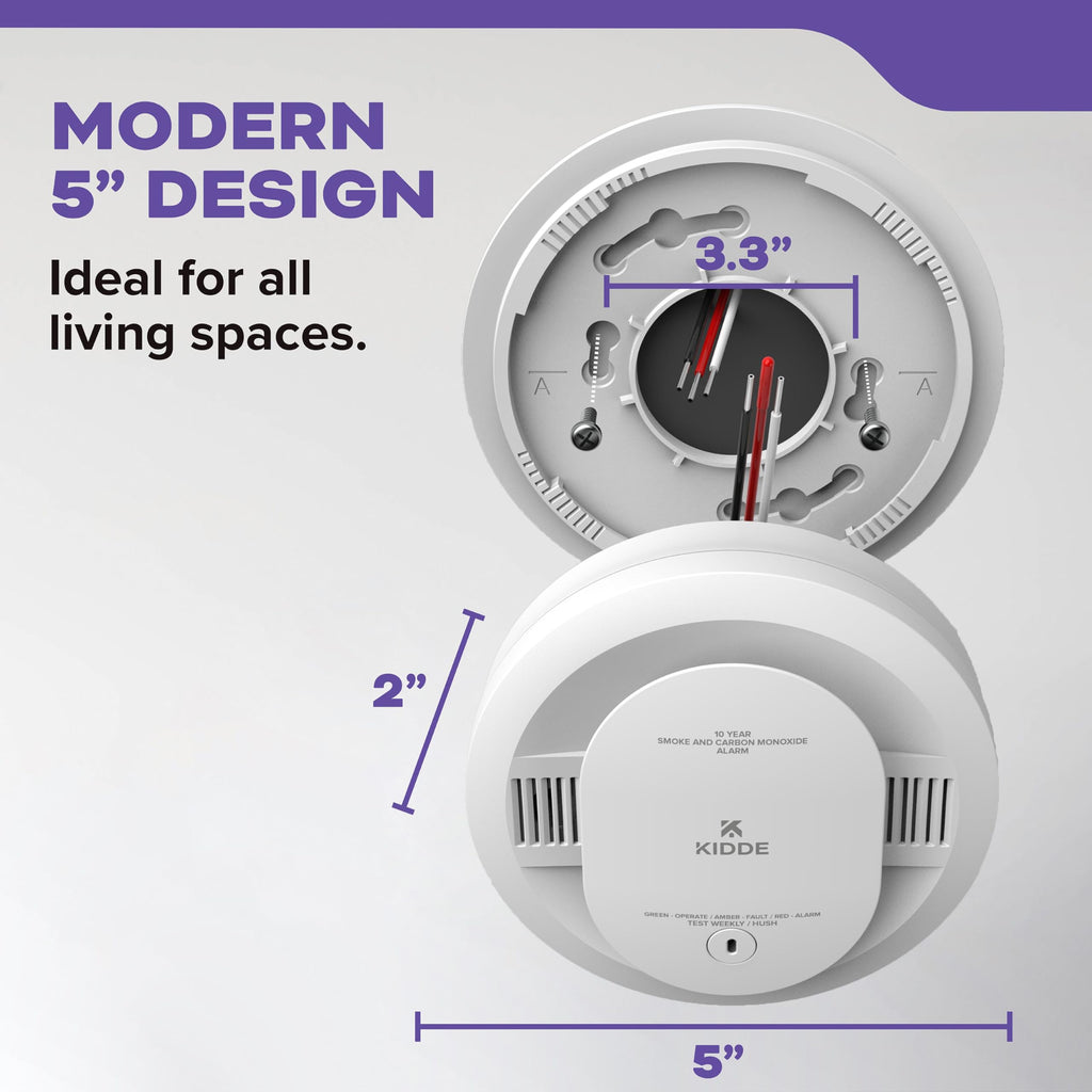 Smoke & CO Detector, Hardwired & 10-Year Battery, 3 Pack M6997