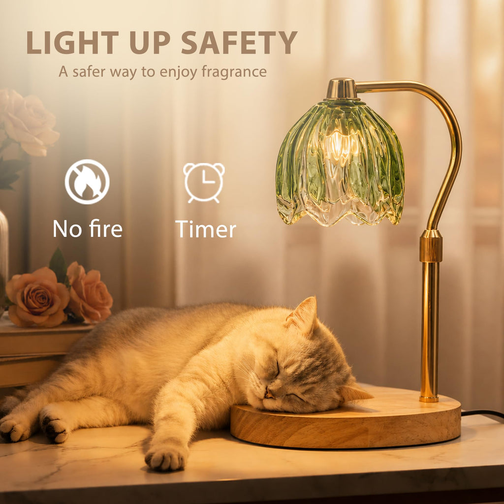 Green Dimmable Candle Warmer Lamp with Timer D156150