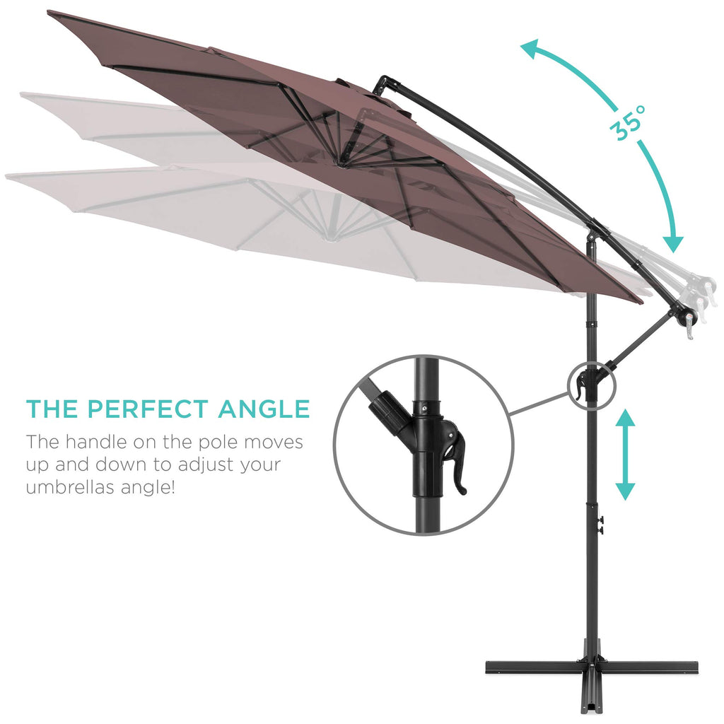 10ft Offset Hanging Patio Umbrella with Easy Tilt Adjustment A885183