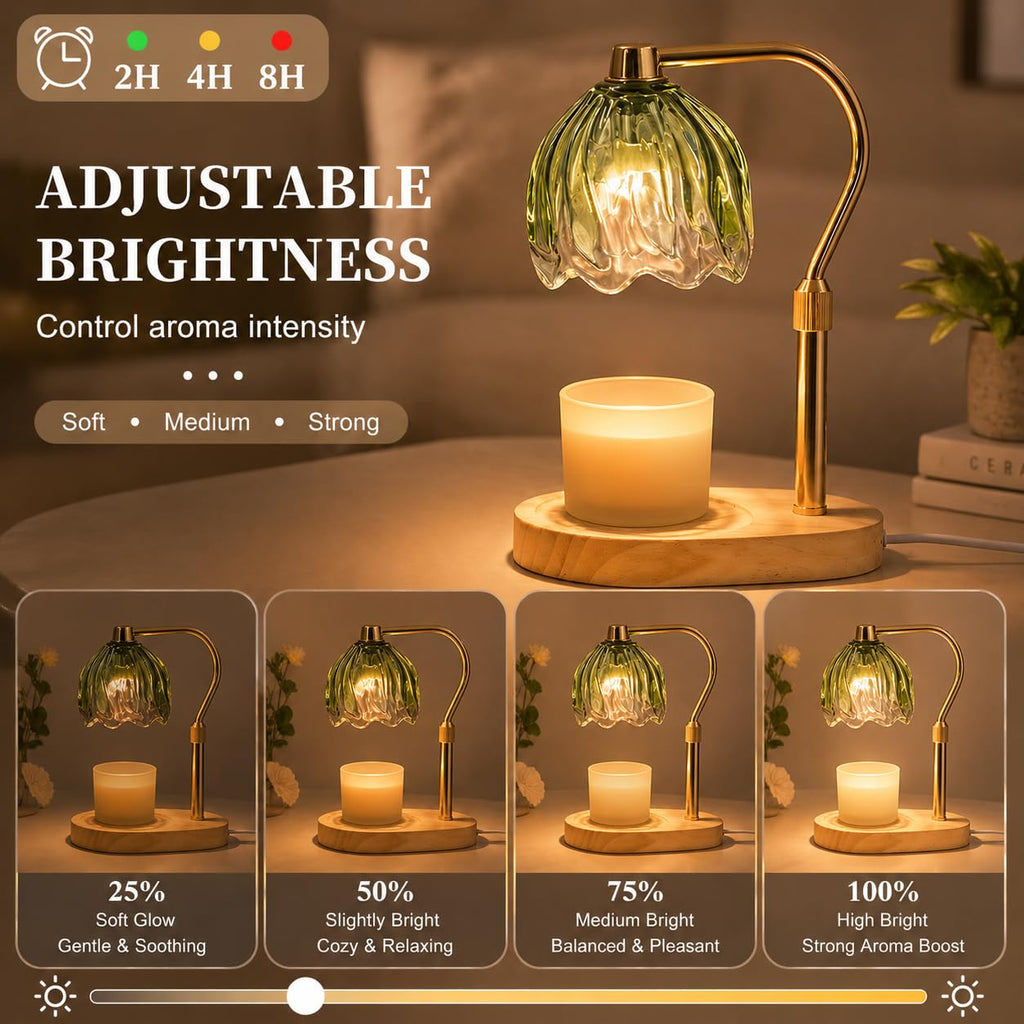 Green Dimmable Candle Warmer Lamp with Timer D156150