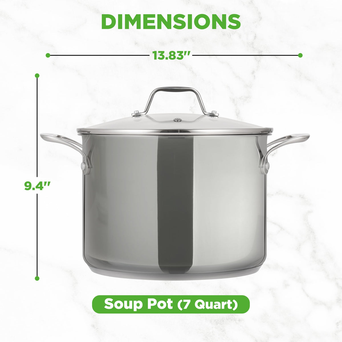 8-Quart Stainless Steel Stock Pot with See-Through Lid U946