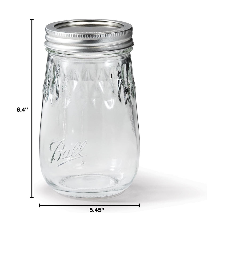 Glass Mason Jar Regular Mouth Pint Size 16 OZ Pack of 8 Y40366