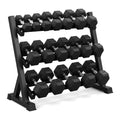 Rubber Hex Dumbbells with Rack N51195