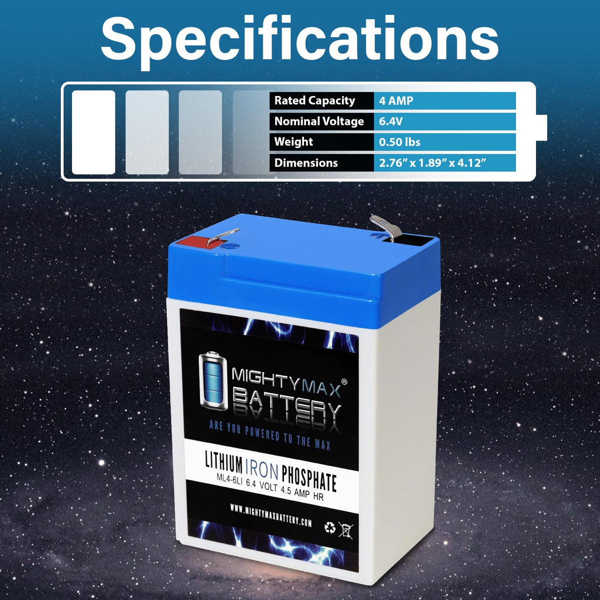6V 4.5AH Lithium Replacement Battery Q870