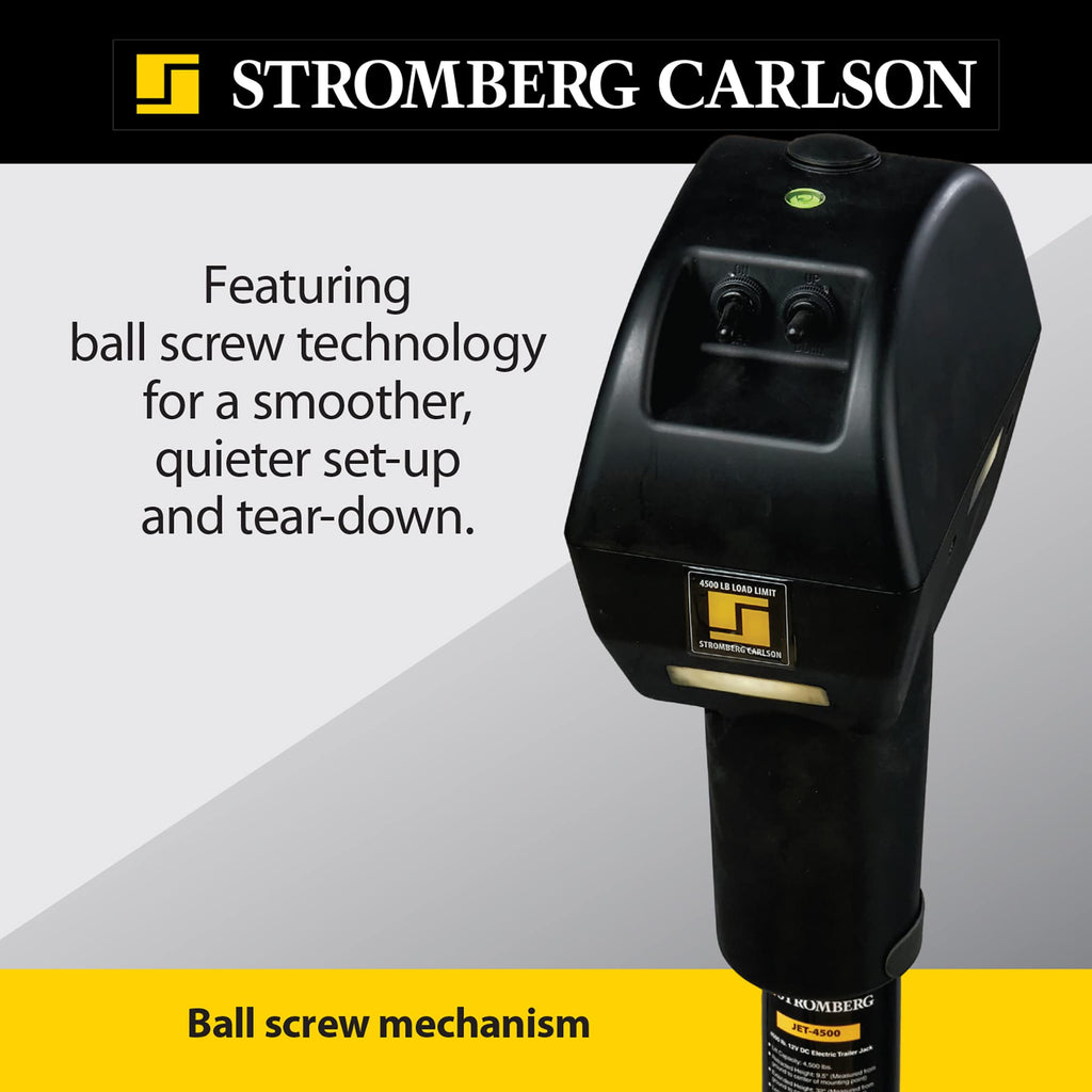 Electric Tongue Jack with Ball Screw Mechanism, 18" Travel & 4.5" Drop Down Leg, 4500 lb S6244