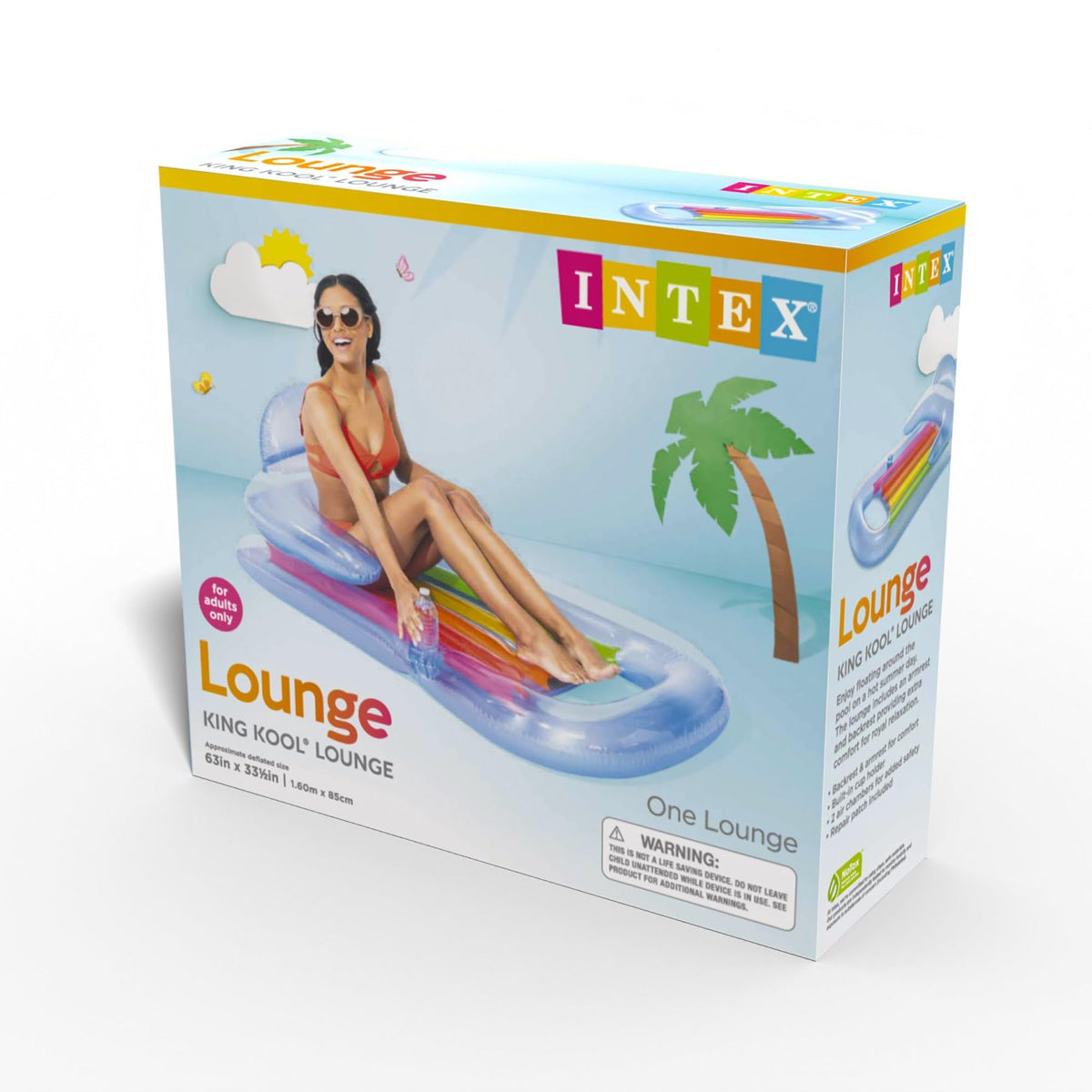 Inflatable Lounge Blue & Pearlescent Silver 2 Pack B5734