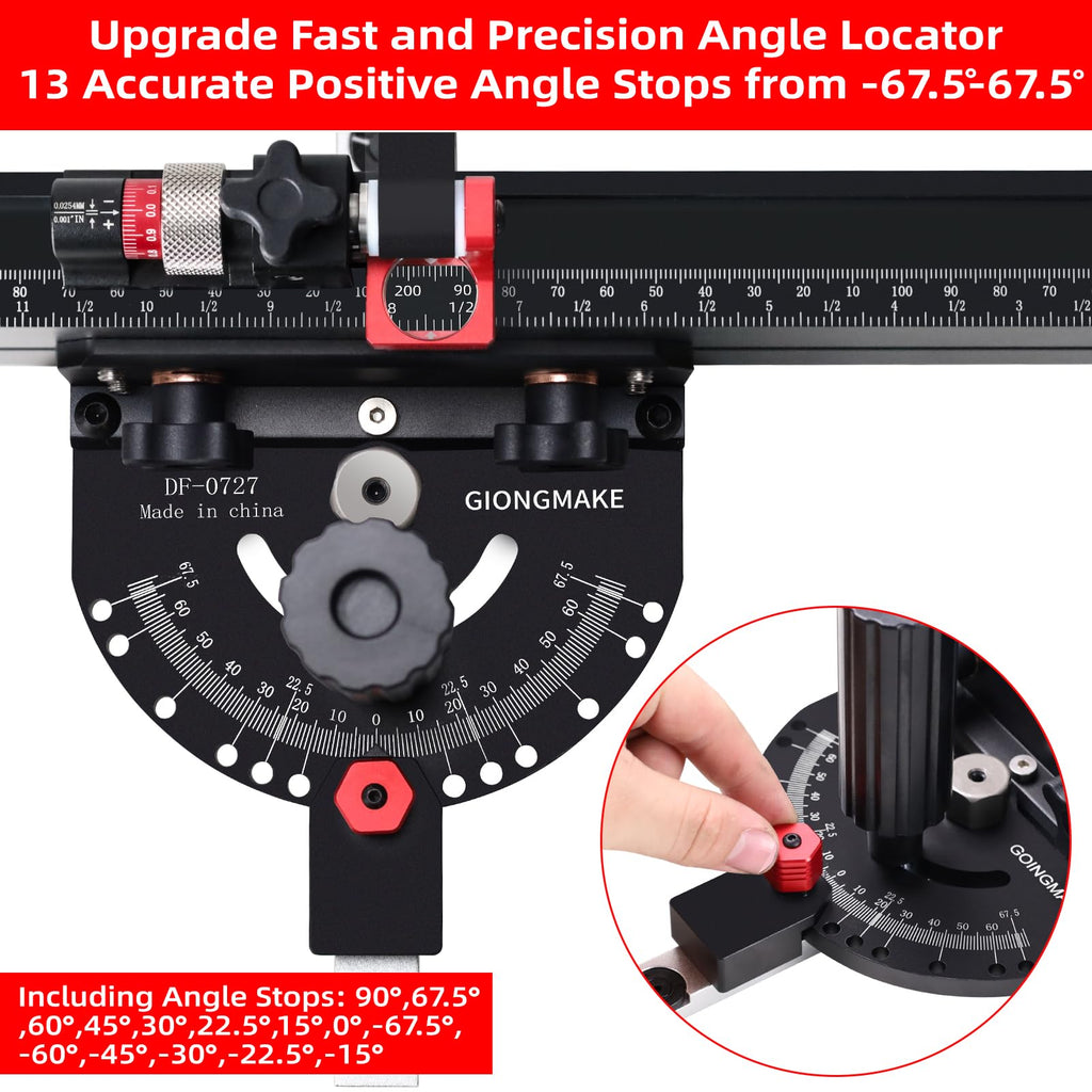 Table Saw Miter Gauge with Micro Adjust Flip Stop R1337