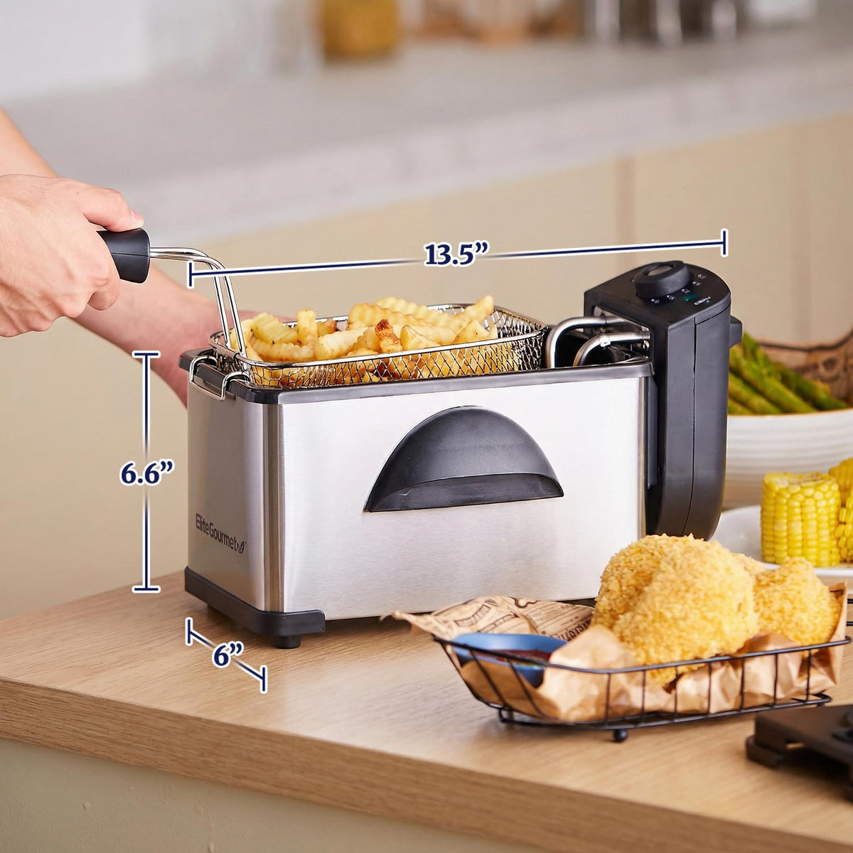 2Qt Immersion Deep Fryer with Removable Basket Y2421